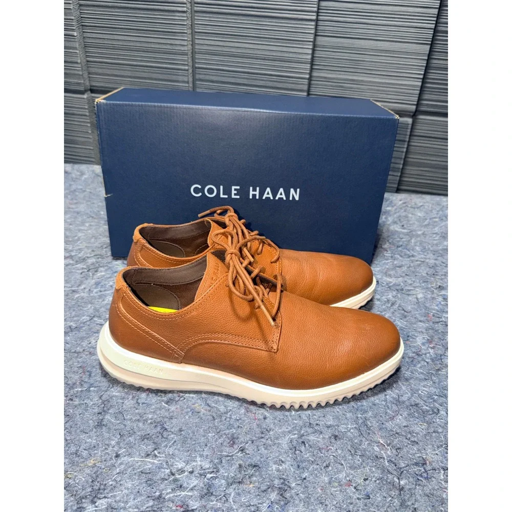Cole Haan Grand Plus Plain Toe Oxford British Tan Leather Mens 8.5M Shoes C36935